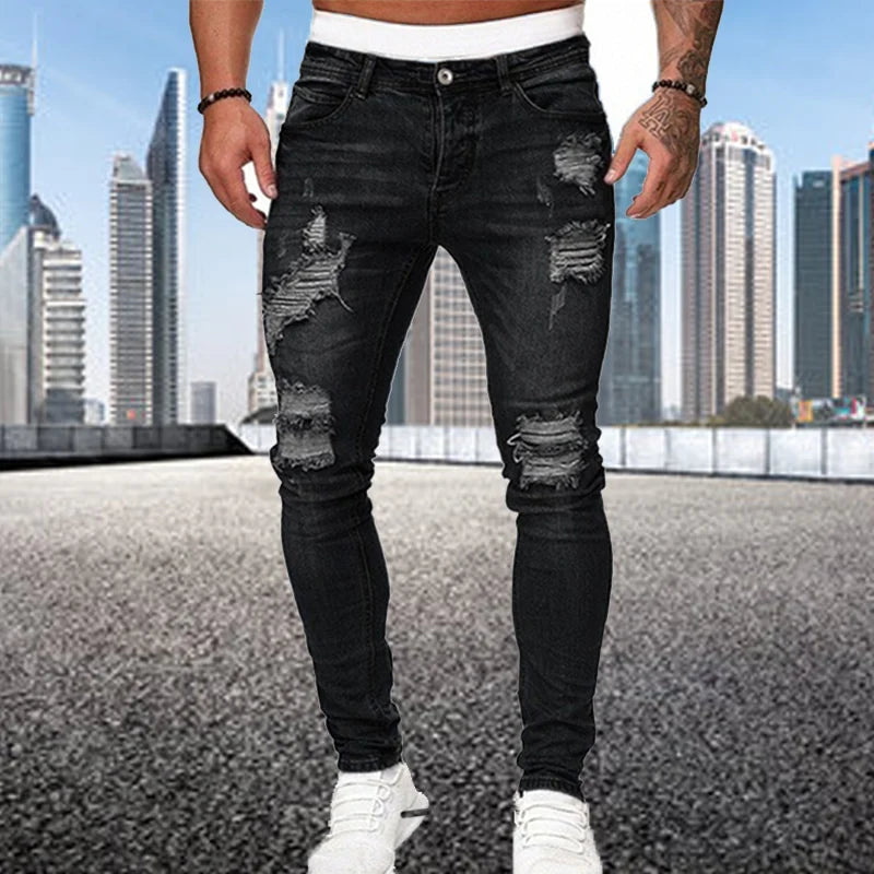 Slim Fit Ripped Jeans Men