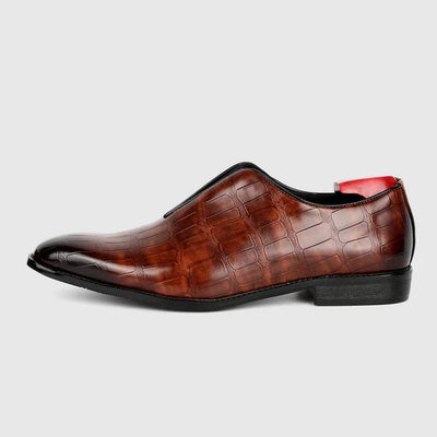Men’s Crocodile Embossed Look Slip-On Office Shoes