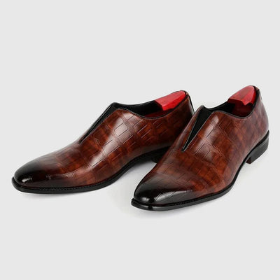 Men’s Crocodile Embossed Look Slip-On Office Shoes