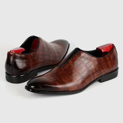 Men’s Crocodile Embossed Look Slip-On Office Shoes
