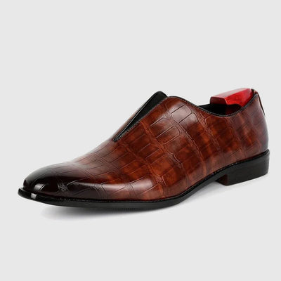 Men’s Crocodile Embossed Look Slip-On Office Shoes
