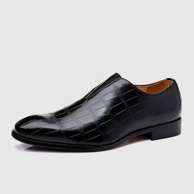 Men’s Crocodile Embossed Look Slip-On Office Shoes