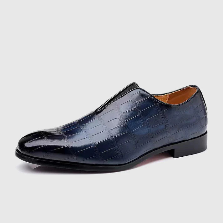 Men’s Crocodile Embossed Look Slip-On Office Shoes