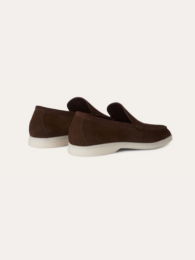 Molly - Dark Brown Suede Loafers