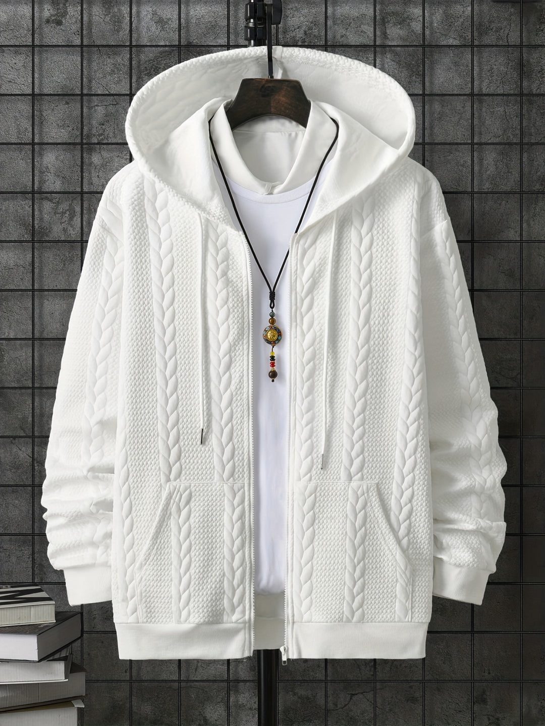 Knitted Hooded Jacket Winter Men