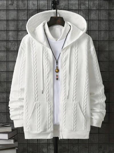 Knitted Hooded Jacket Winter Men