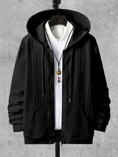 Knitted Hooded Jacket Winter Men