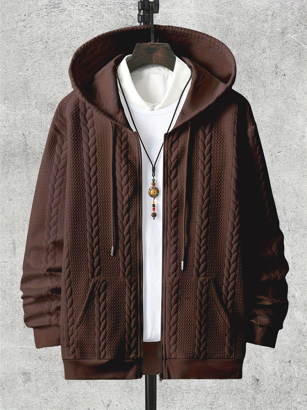 Knitted Hooded Jacket Winter Men