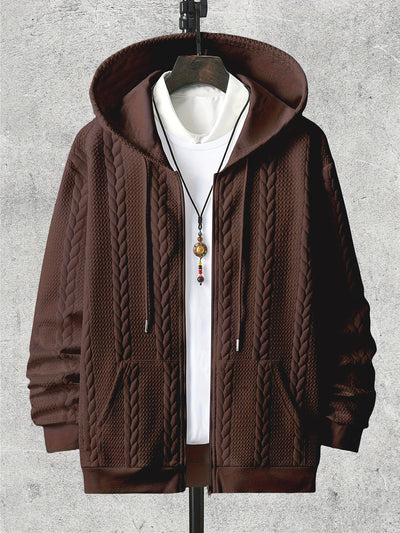 Knitted Hooded Jacket Winter Men