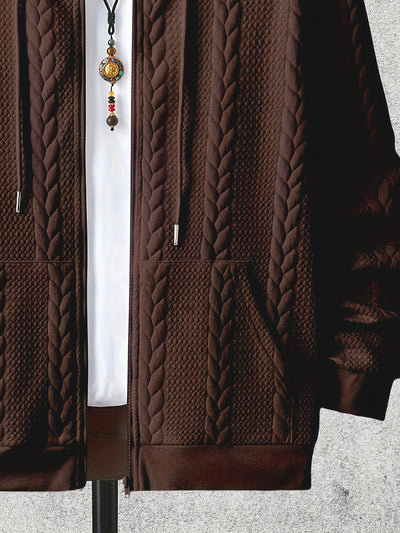 Knitted Hooded Jacket Winter Men