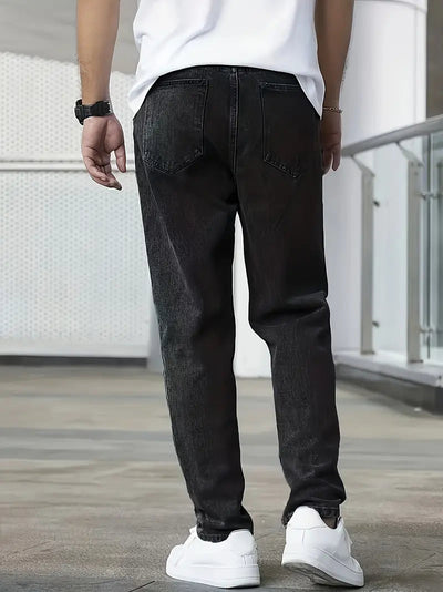 Light Wash Straight Leg Jeans Men