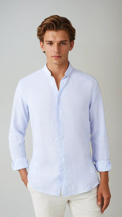 Nigel - Classic Long Sleeve Linen Shirt