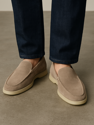 Nori - Classic Beige Suede Loafers Men