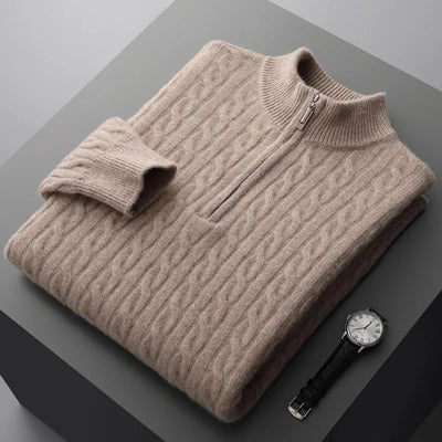 Cable Knit Half-Zip Sweater Men