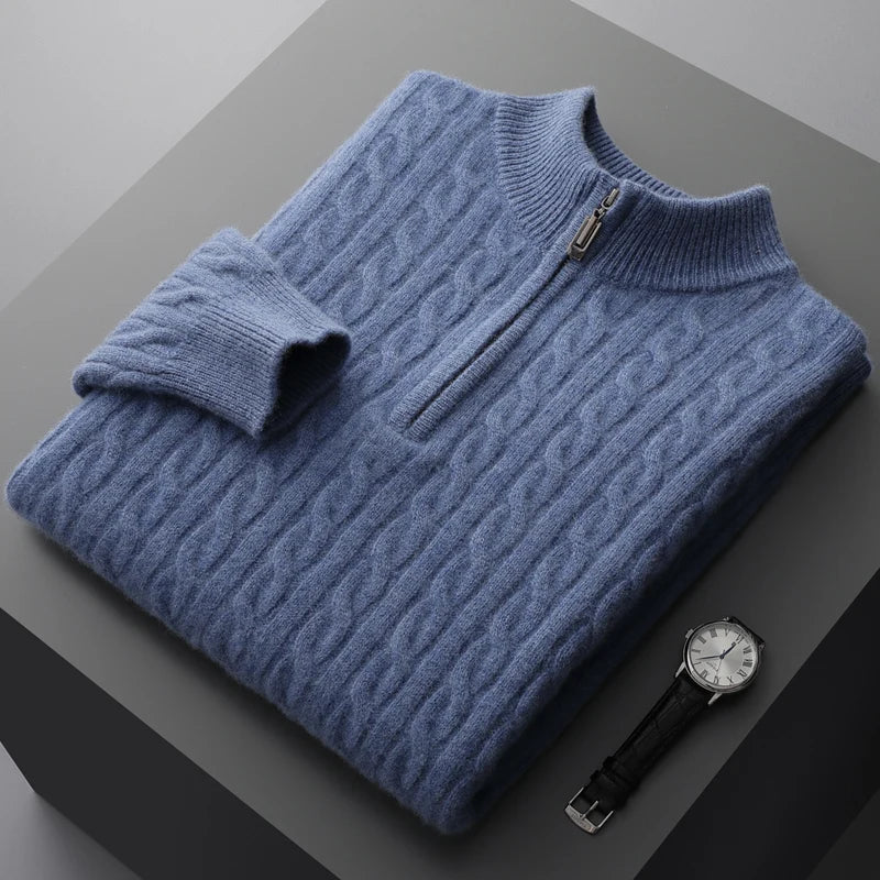 Cable Knit Half-Zip Sweater Men
