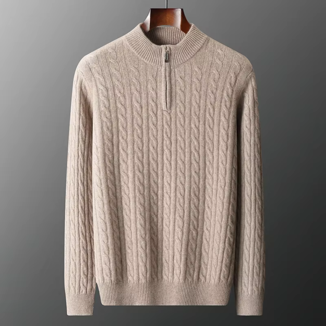 Cable Knit Half-Zip Sweater Men