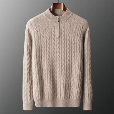Cable Knit Half-Zip Sweater Men