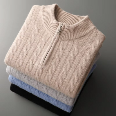 Cable Knit Half-Zip Sweater Men