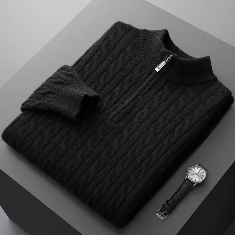 Cable Knit Half-Zip Sweater Men