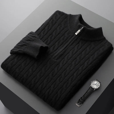 Cable Knit Half-Zip Sweater Men
