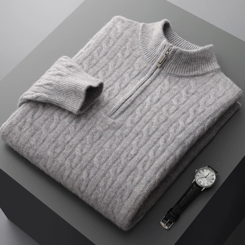 Cable Knit Half-Zip Sweater Men