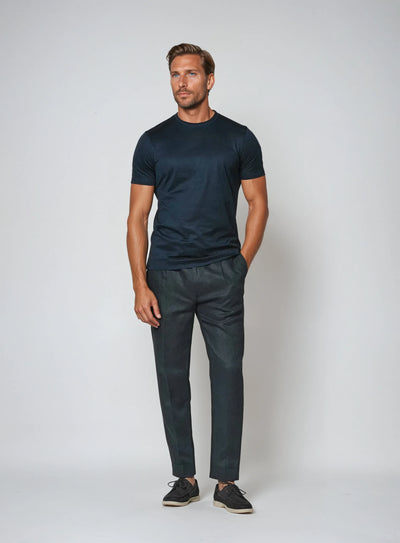Marineblaues Baumwoll T-Shirt Herren