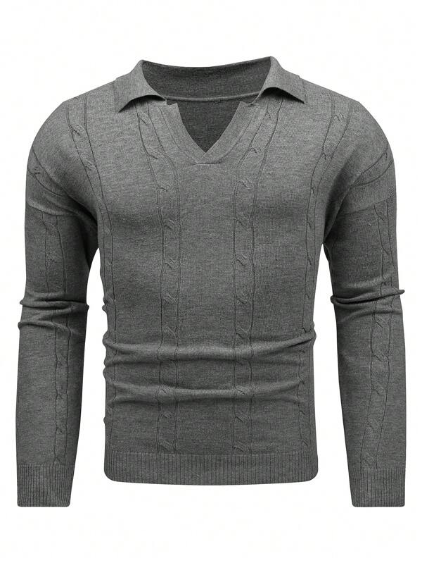 Herren-grauer-Kaschmirpullover-mit-Knopfleiste-und-Kragen-vintage-eleganz