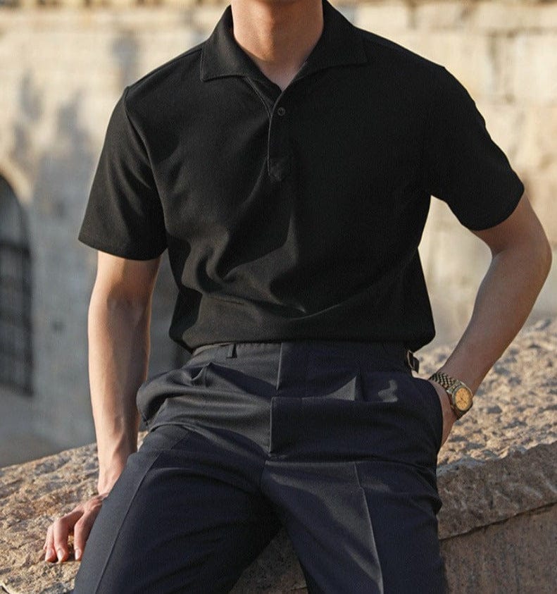 Herren-sorrento-polo-shirt-in-schwarz-mit-leichtem-stoff-für-sommer