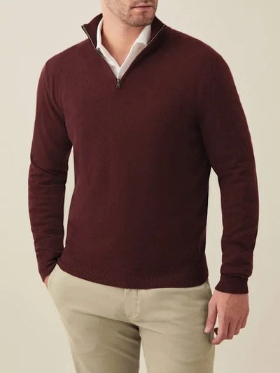 Herren-Lavarot-Wildleder-Strickpullover-mit-nahtlosen-Kanten-und-modernem-Reißverschluss-Design