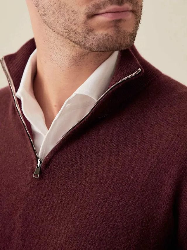 Marco Marino - Zipper Lagen Kaschmir Herren Style Strickjacke - davinci-wear