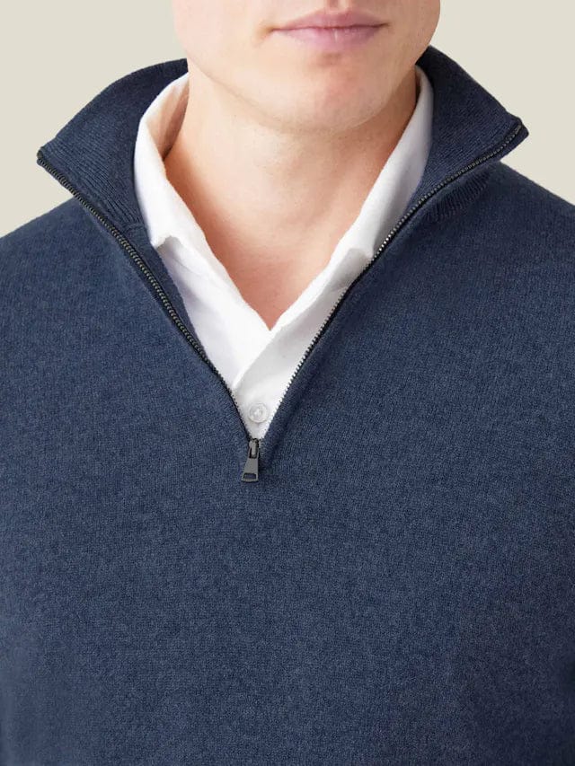 Marco Marino - Zipper Lagen Kaschmir Herren Style Strickjacke - davinci-wear