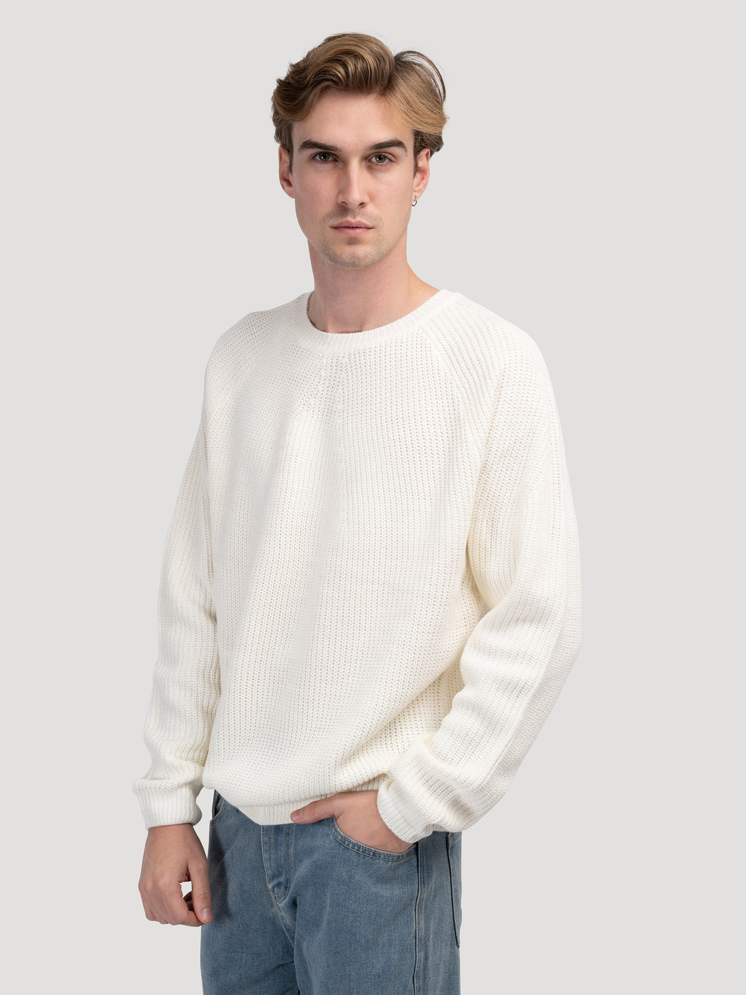 Bequemer und stilvoller leichter Pullover von Marco Marino™, ideal für ganztägigen Tragekomfort.