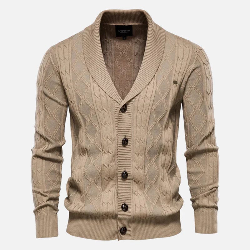 Eleganter Herren-Cardigan aus hochwertigem Strick für Stil und Komfort.
