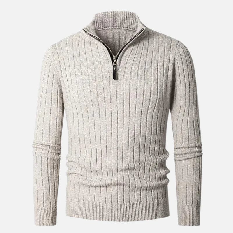 Eleganter Kaschmir Pullover für Herren mit Halbzipper für kaltes Wetter und vielseitige Styles.