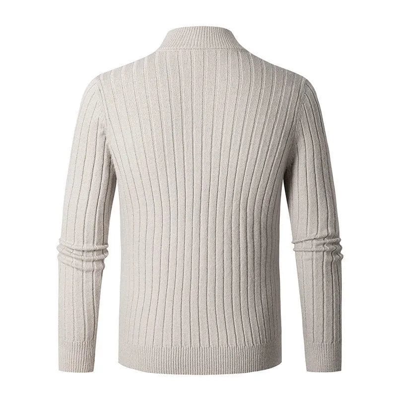 Eleganter Kaschmir Pullover für Herren mit Halbzipper für kaltes Wetter und vielseitige Styles.