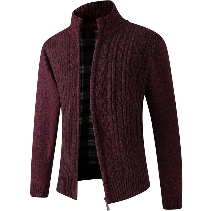 Marco Marino™ Gemütliche Strickweste mit Reißverschluss für Herren, bietet Wärme und Komfort, ideal zum Überziehen von Hemden oder Jacken für einen stilvollen und vielseitigen Look.