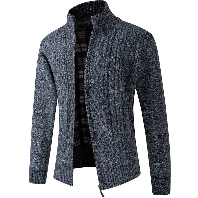 Marco Marino™ Gemütliche Strickweste mit Reißverschluss für Herren, bietet Wärme und Komfort, ideal zum Überziehen von Hemden oder Jacken für einen stilvollen und vielseitigen Look.
