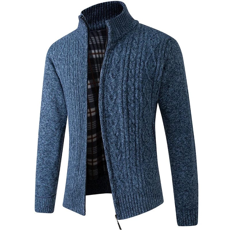 Marco Marino™ Gemütliche Strickweste mit Reißverschluss für Herren, bietet Wärme und Komfort, ideal zum Überziehen von Hemden oder Jacken für einen stilvollen und vielseitigen Look.