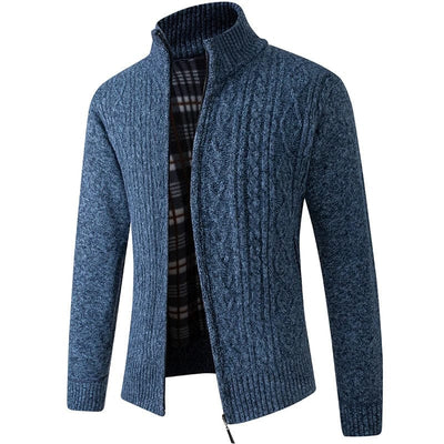 Marco Marino™ Gemütliche Strickweste mit Reißverschluss für Herren, bietet Wärme und Komfort, ideal zum Überziehen von Hemden oder Jacken für einen stilvollen und vielseitigen Look.