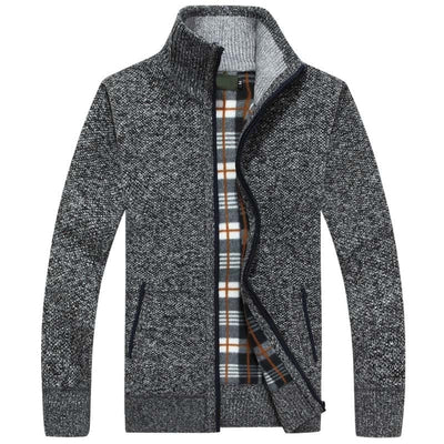 Marco Marino™ Gemütliche Strickweste mit Reißverschluss für Herren, bietet Wärme und Komfort, ideal zum Überziehen von Hemden oder Jacken für einen stilvollen und vielseitigen Look.