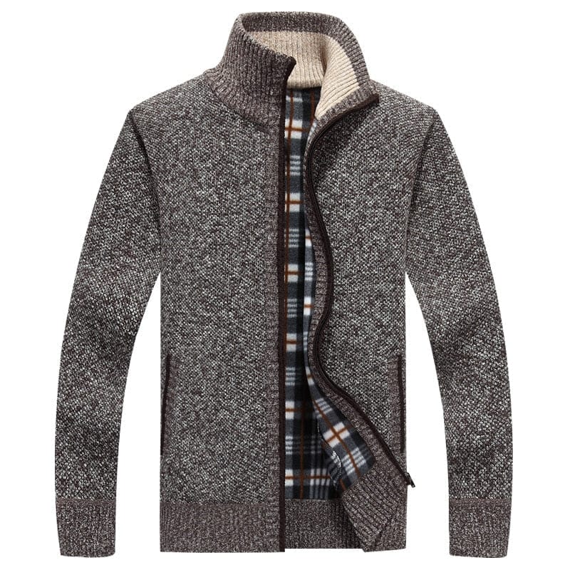 Marco Marino™ Gemütliche Strickweste mit Reißverschluss für Herren, bietet Wärme und Komfort, ideal zum Überziehen von Hemden oder Jacken für einen stilvollen und vielseitigen Look.