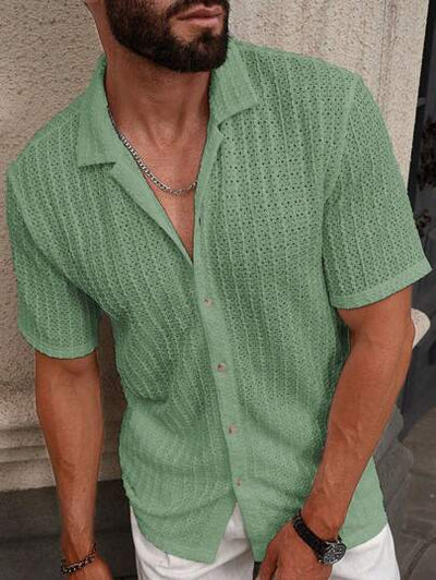 Herren-Sommer-Mesh-Hemd von Marco Marino™, leicht und atmungsaktiv für den Sommer.