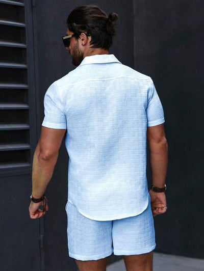 Stilvolles Herren-Freizeit-Outfit 2-teilig von Marco Marino™ – atmungsaktiv, leicht und langlebig für Frühling und Sommer.