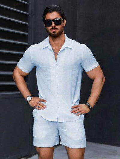 Stilvolles Herren-Freizeit-Outfit 2-teilig von Marco Marino™ – atmungsaktiv, leicht und langlebig für Frühling und Sommer.
