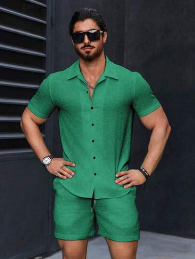 Stilvolles Herren-Freizeit-Outfit 2-teilig von Marco Marino™ – atmungsaktiv, leicht und langlebig für Frühling und Sommer.
