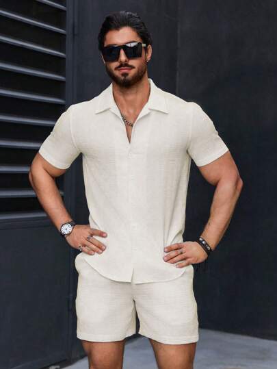 Stilvolles Herren-Freizeit-Outfit 2-teilig von Marco Marino™ – atmungsaktiv, leicht und langlebig für Frühling und Sommer.