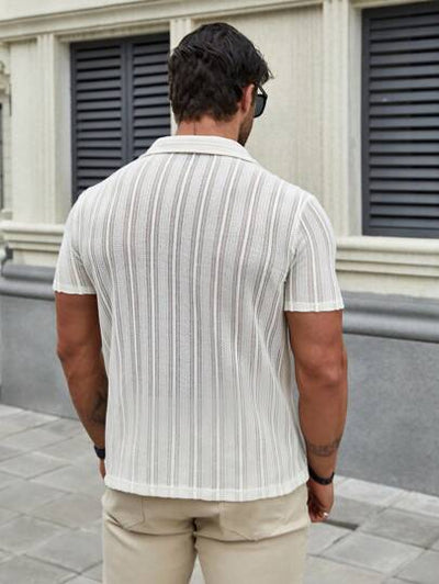 Marco Marino™ Herren Sommerhemd in Unifarben, leicht und atmungsaktiv.