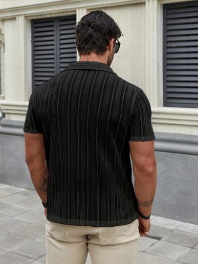 Marco Marino™ Herren Sommerhemd in Unifarben, leicht und atmungsaktiv.
