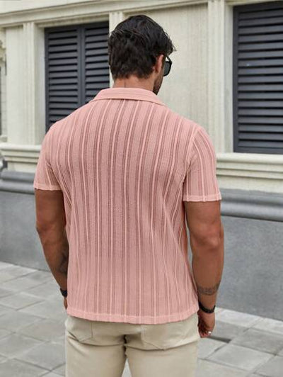 Marco Marino™ Herren Sommerhemd in Unifarben, leicht und atmungsaktiv.