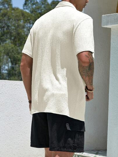 Marco Marino™ Herren Unifarben Button-Up Hemd für Freizeitkleidung in allen Jahreszeiten.